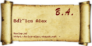 Bölcs Alex névjegykártya
