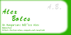 alex bolcs business card