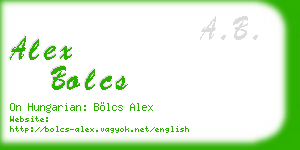 alex bolcs business card